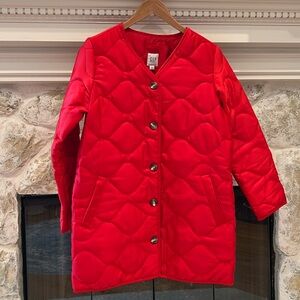 GAP Upcycled Quilted Puffer Jacket Color Vermillion red Size M
